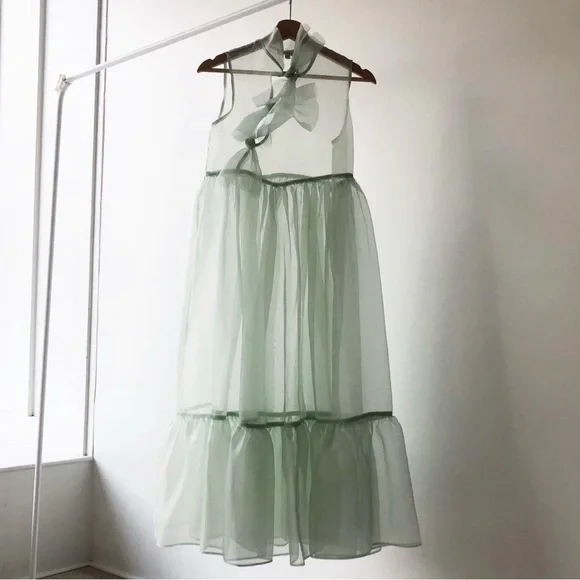 Kamperett Mae dress in mint organza - Picture 10 of 14